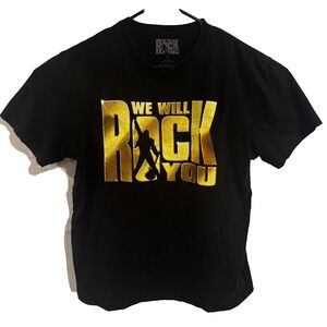 Queen "We Will Rock You" Musical Freddie Mercury Black Graphic T-Shirt